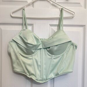 Sea Green Corset Crop Top